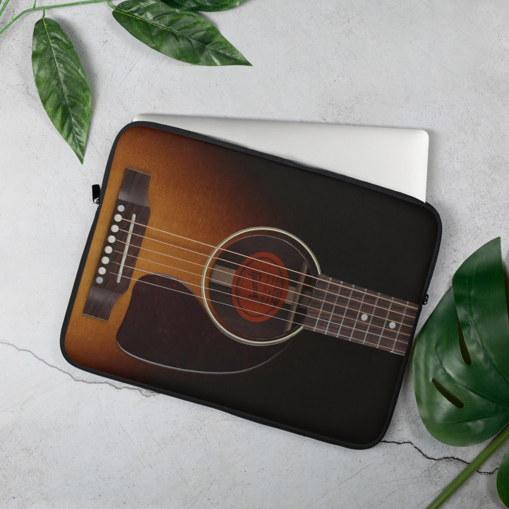 Black Guitar Laptop Sleeve