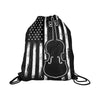 Violin American Flag Drawstring Bags