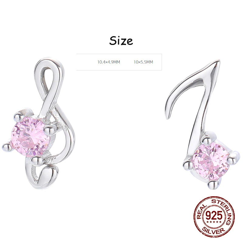 Light Pink Music Notes Earrings