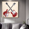 Red Black Guitar Canvas Art