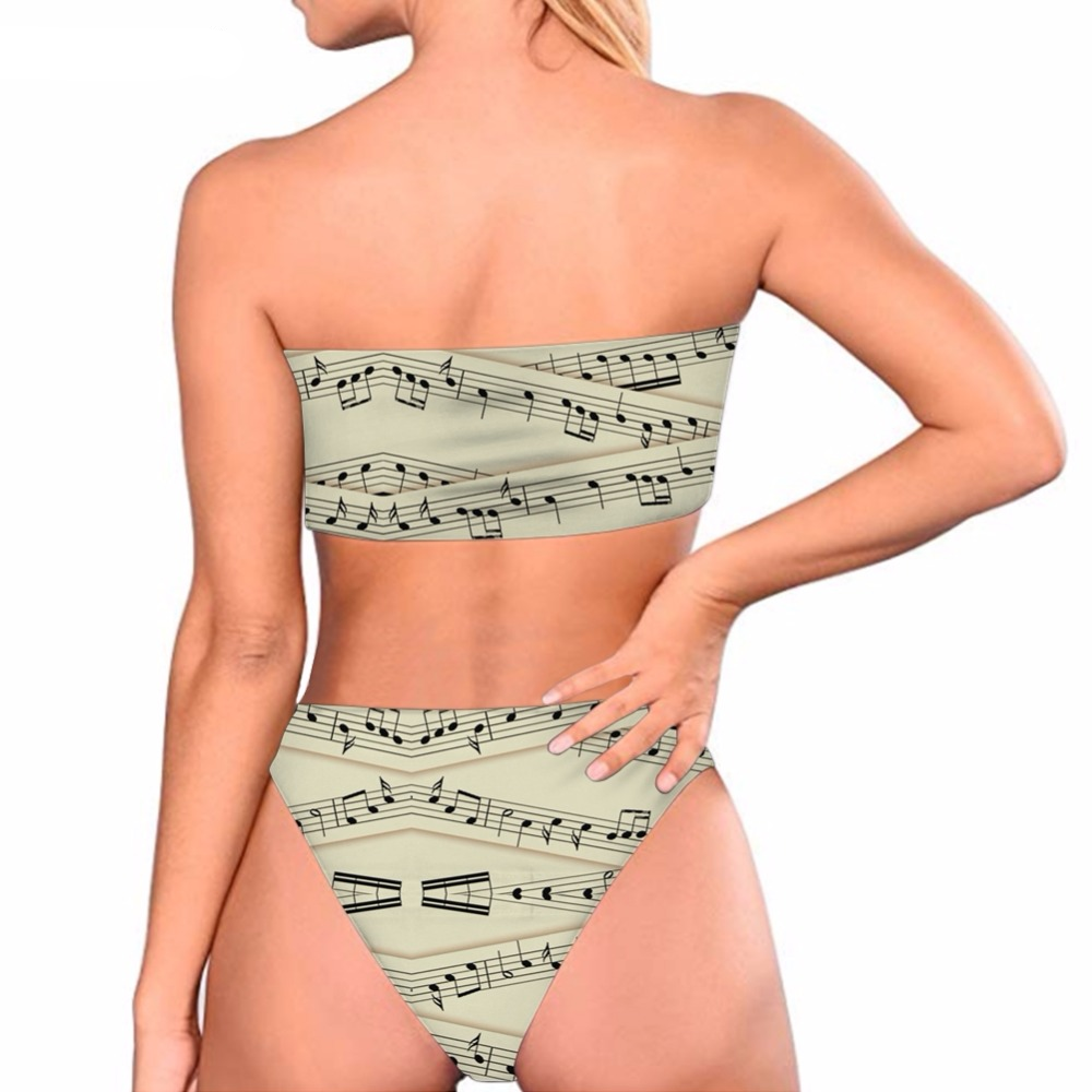 Music Notes Print Swimsuit