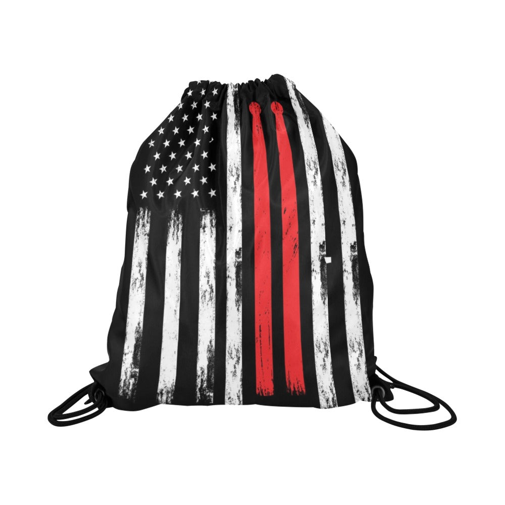 Drum Sticks American Flag Drawstring Bags