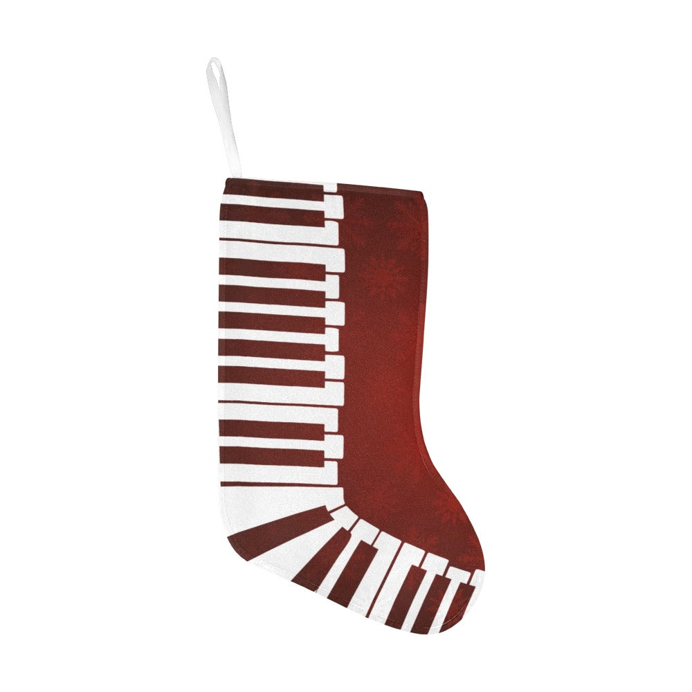 Piano Keys Red Christmas Stocking