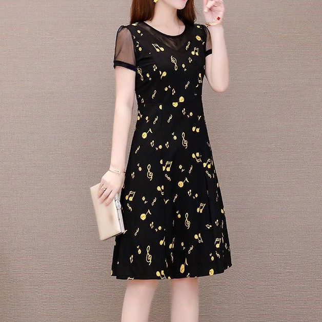 Music Notes Black Dress