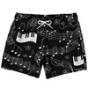 Music Notes Black Shorts