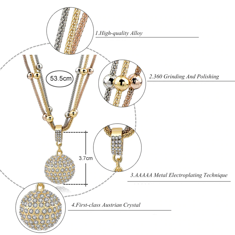 Triple Chain Music Notes Necklace