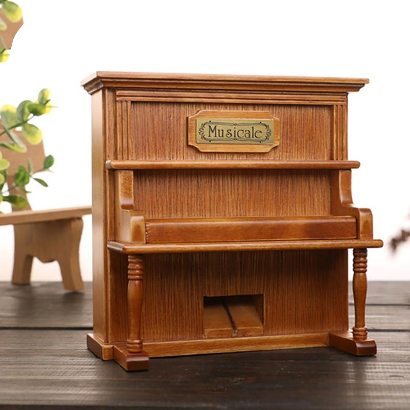 Vintage Wooden Piano Music Box