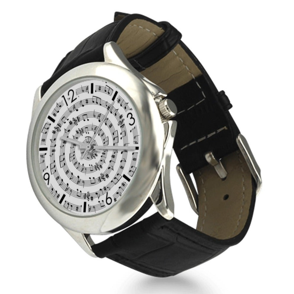 Music Notes Circle Strap Watch