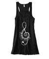 Treble Clef Piano Keys Flowy Tank