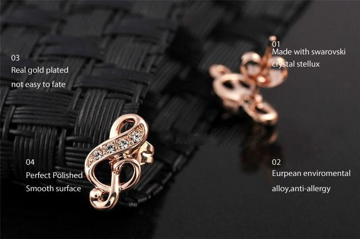 Shinning Music Note Earrings