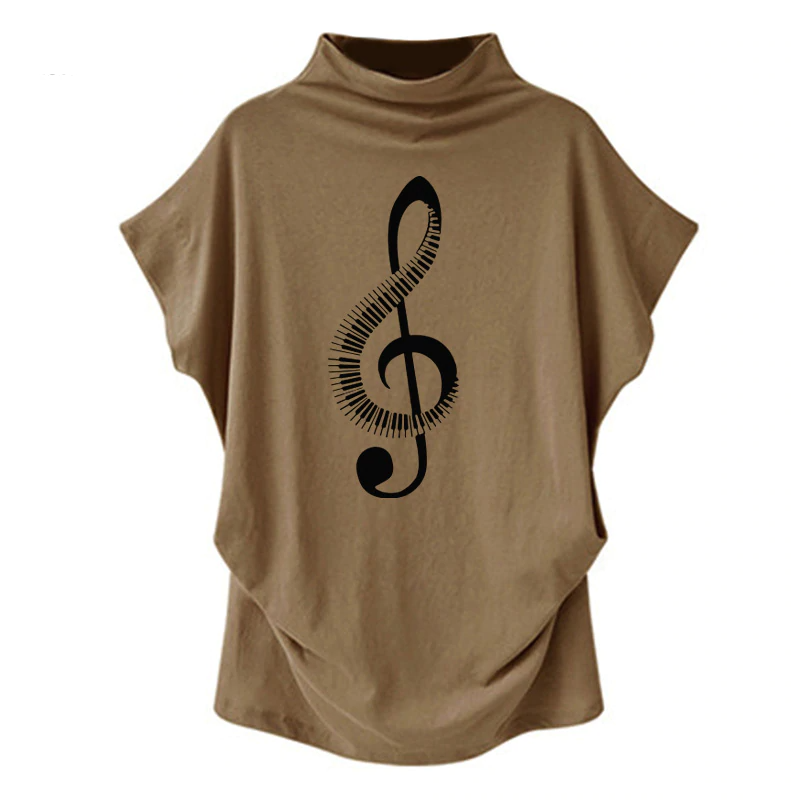 Music Notes Bat Sleeves T-shirt