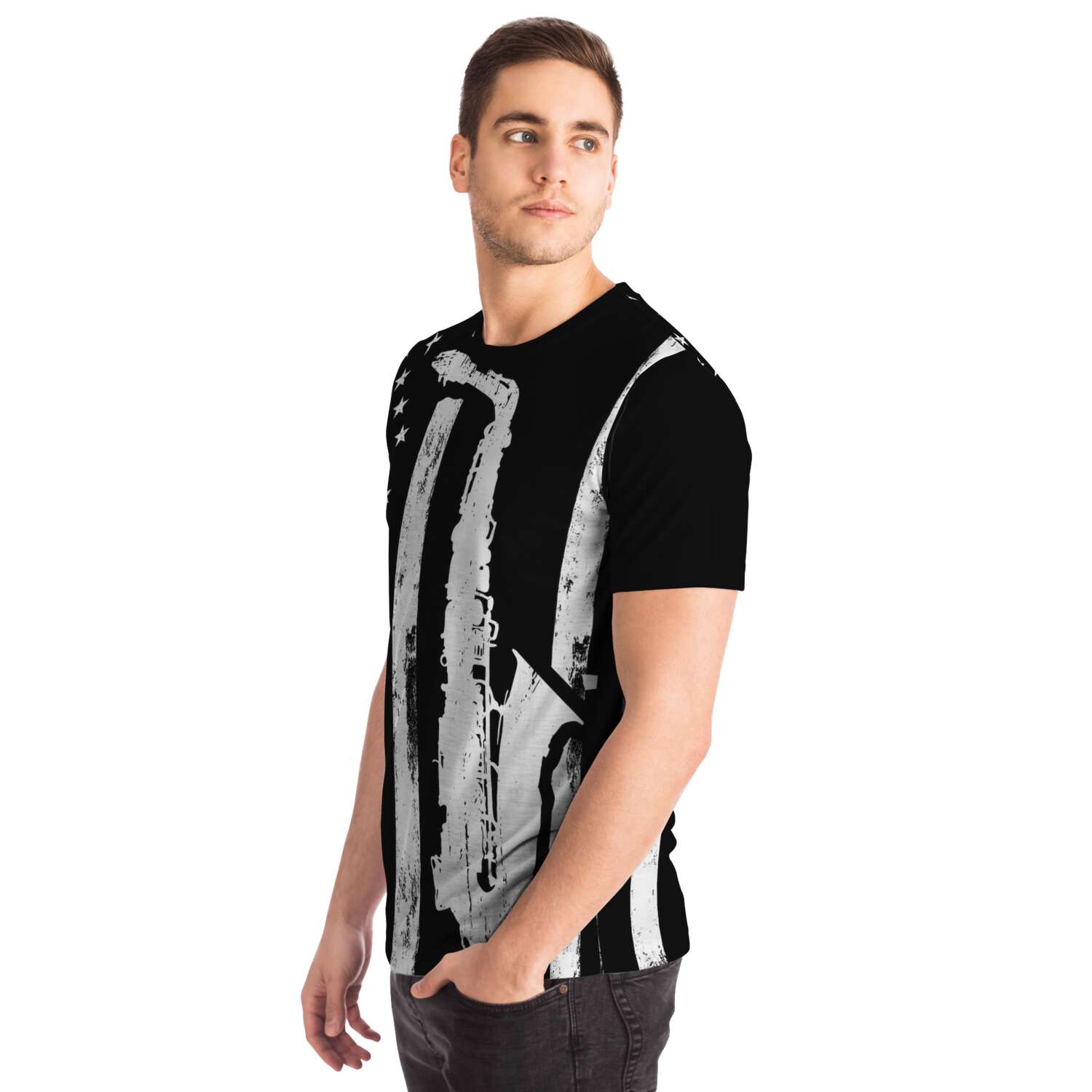 Saxophone American Flag T-Shirt