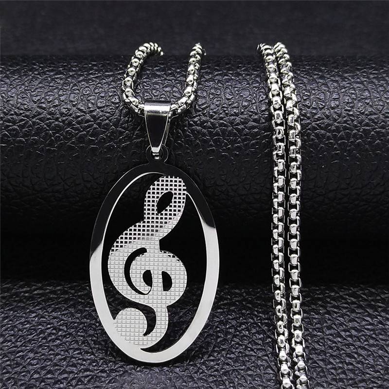 Silver Treble Clef Necklace