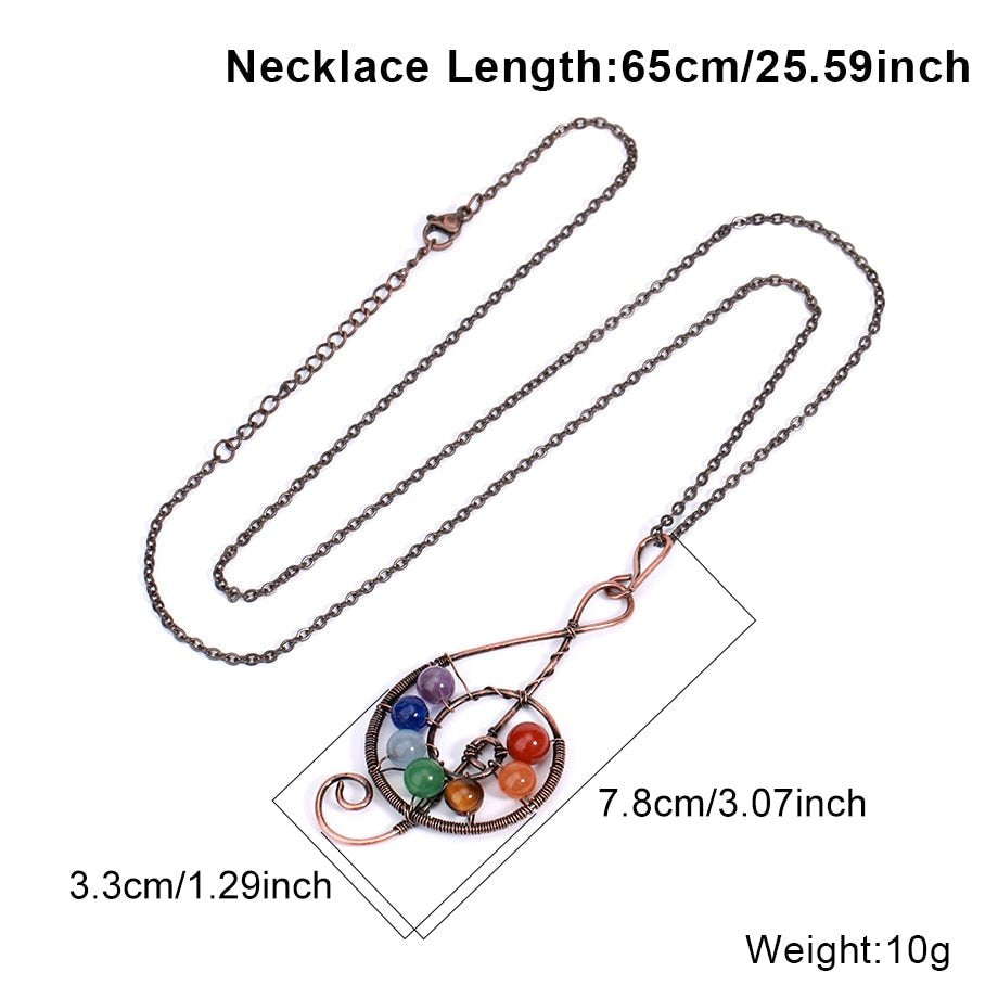 Music Treble Clef 7 Chakra Necklace