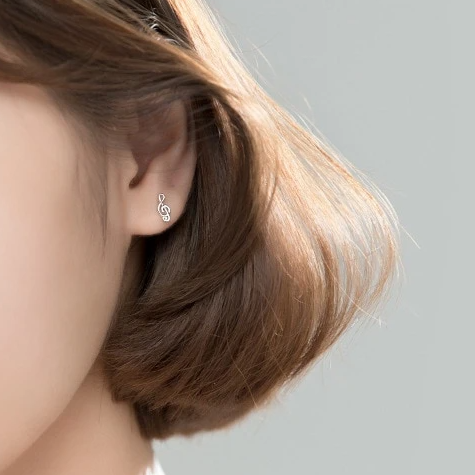 Sterling Silver Treble Clef Earrings