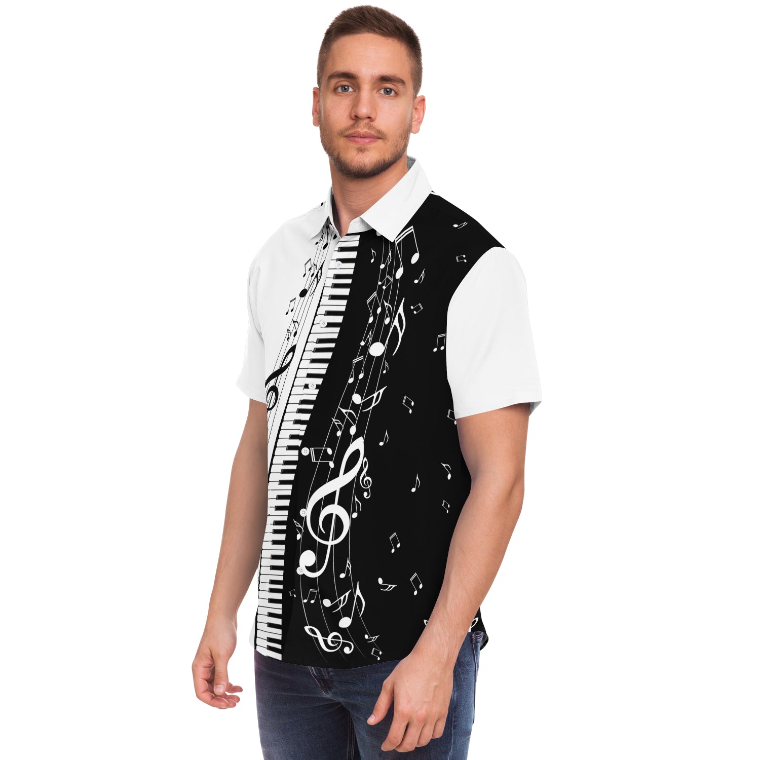 Piano Music Notes  Short Sleeve Shirt