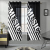 Monotone MUSIC Gauze Curtain 28"x63" (Two Pieces)