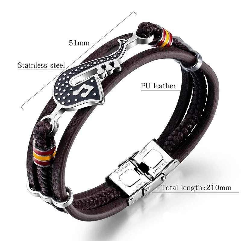 Leather Saxophone Bracelet