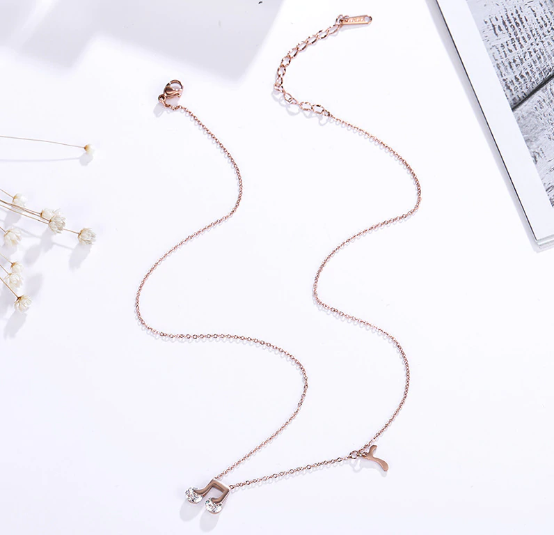 Zircon Musical Pendant Necklace