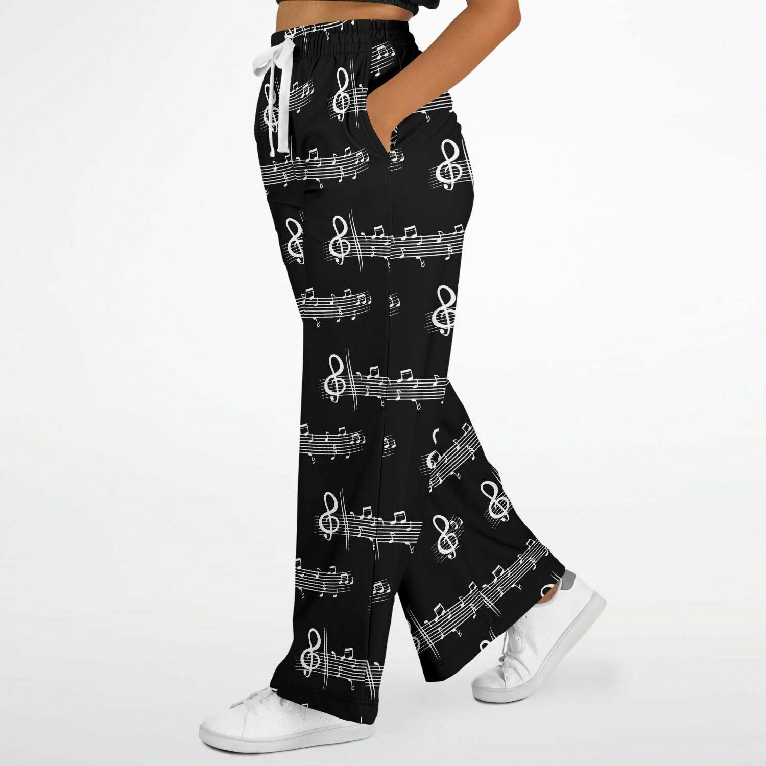Music Isolated Black Flare Jogger