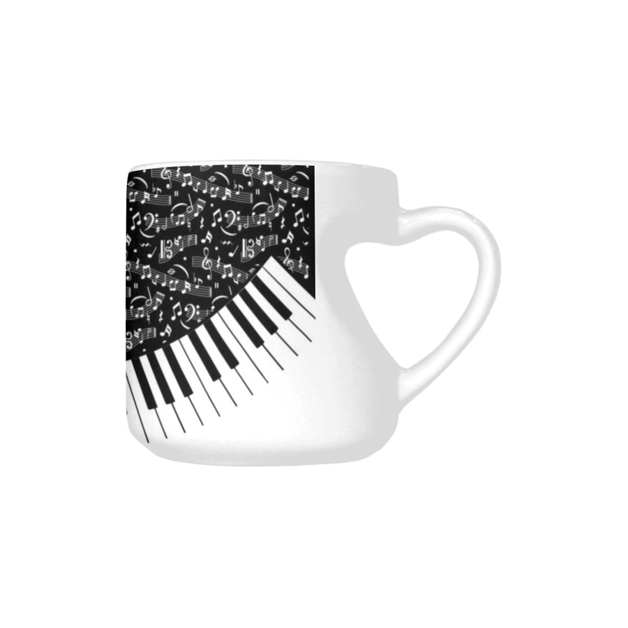 Spiral Piano Heart-shaped Mug