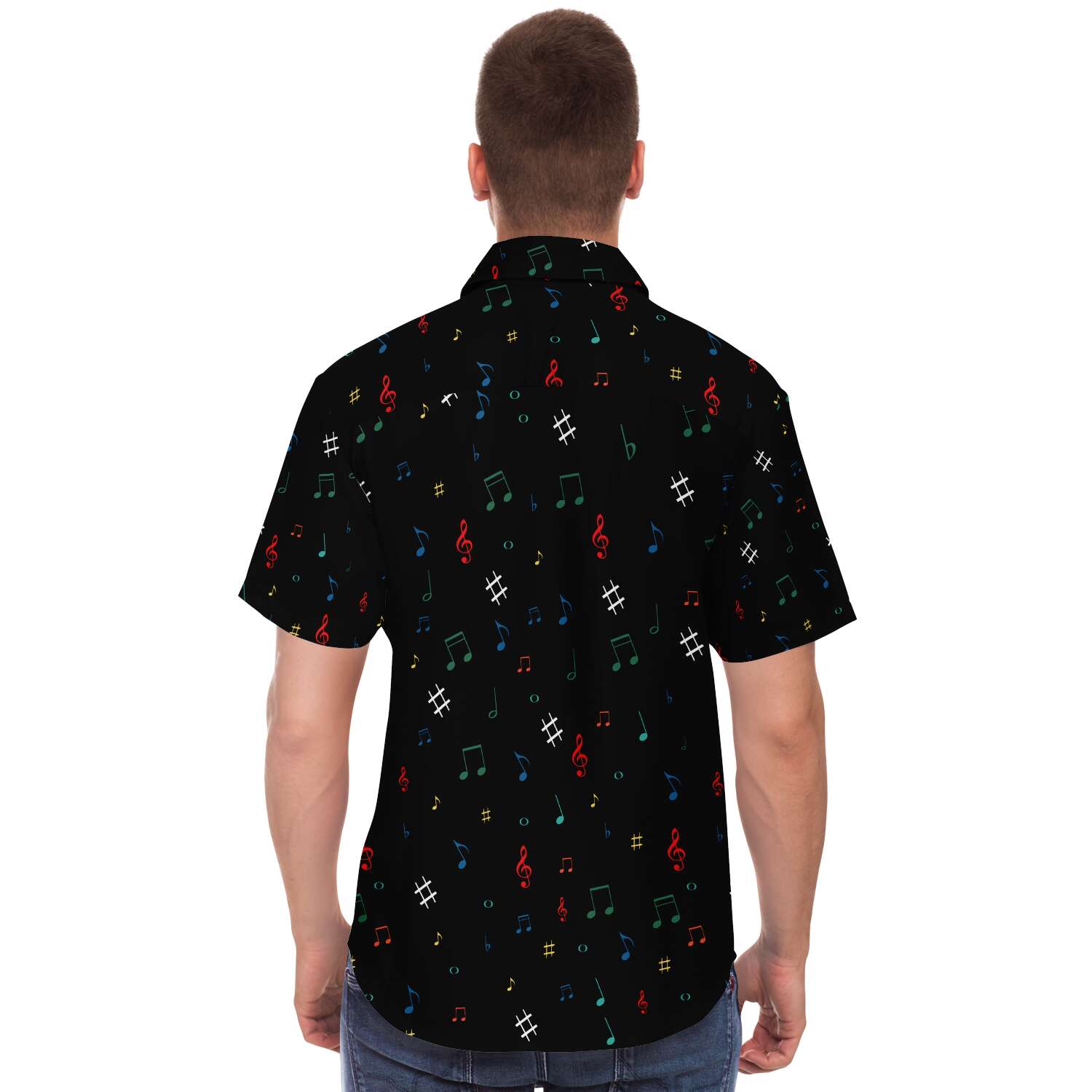 Colorful Music Music Notes Short Sleeve