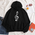 Piano Keys Treble Clef Hoodie