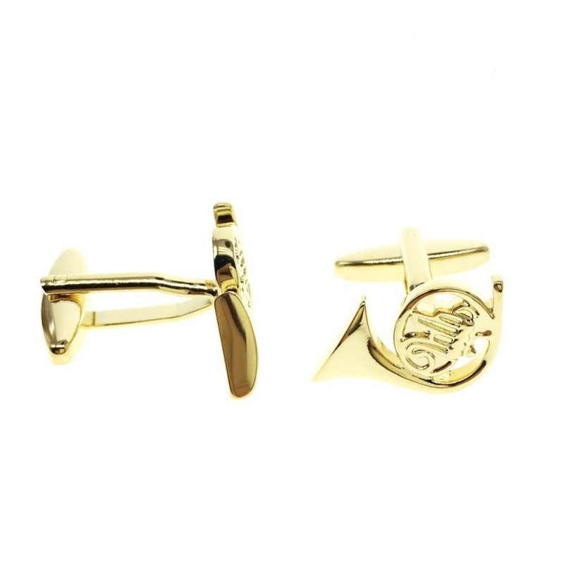 Golden French Horn Cufflink