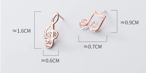 Music Notes Women Stud Earrings