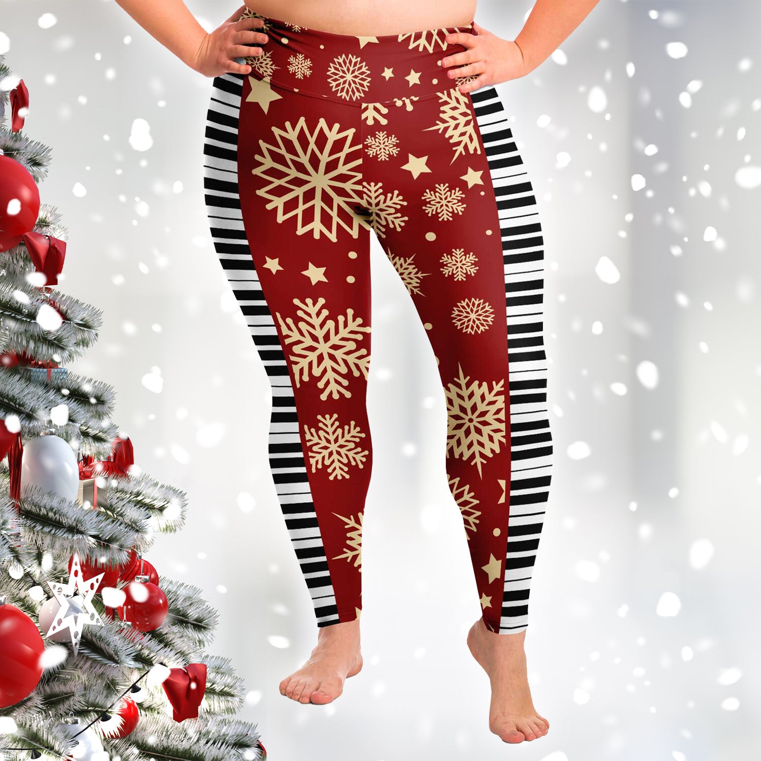 Piano Red Christmas Plus Size Leggings