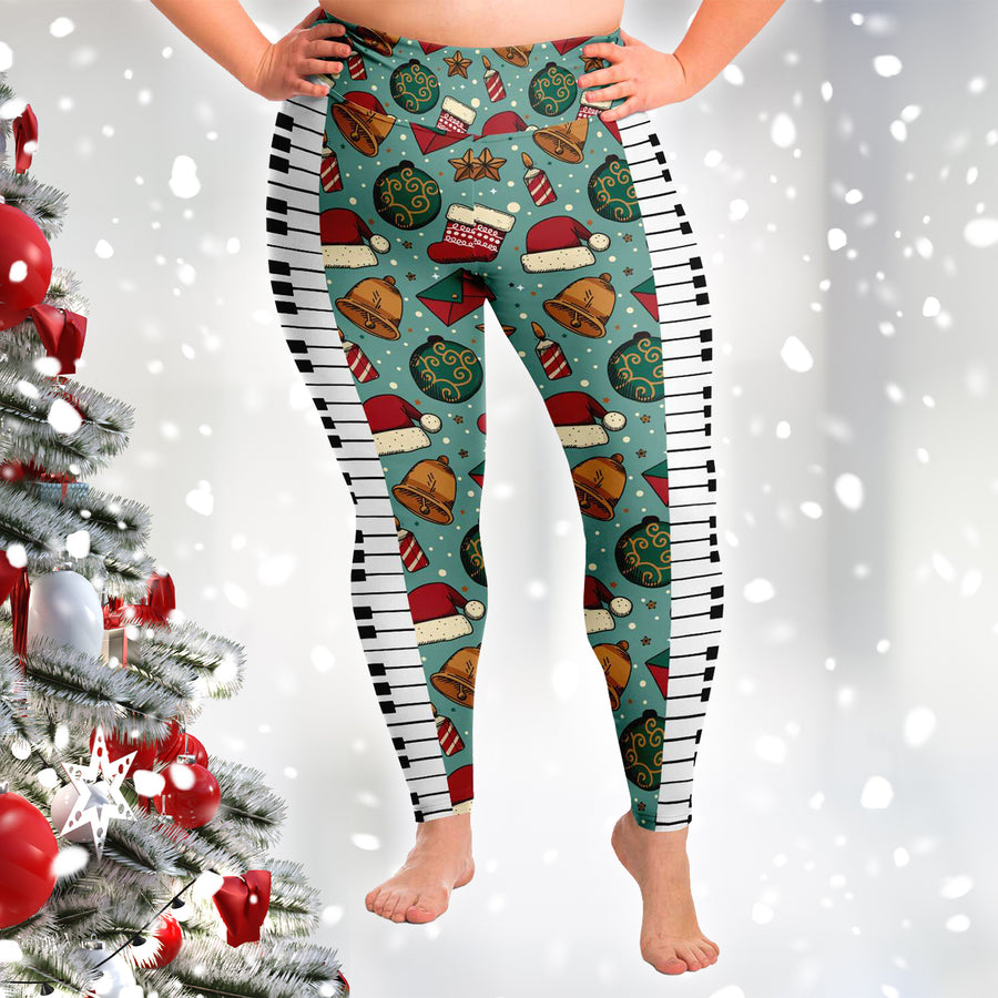 Piano Keys Green Plus Size Leggings