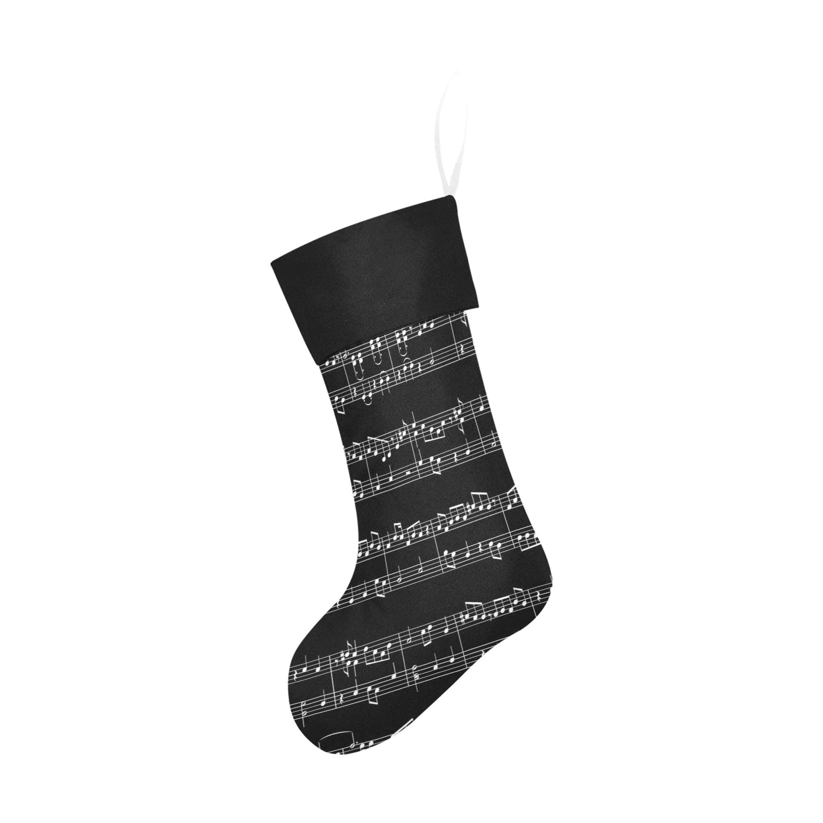Music Sheet Black Christmas Stocking