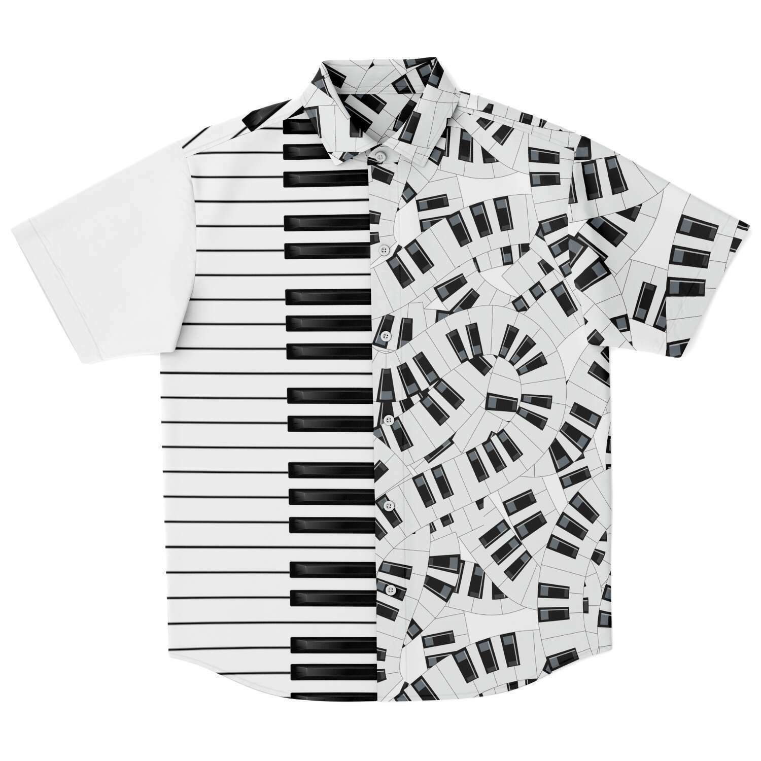 Piano Keys White Short Sleeve