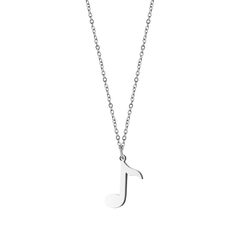 Music Notes Silver-Color Necklace
