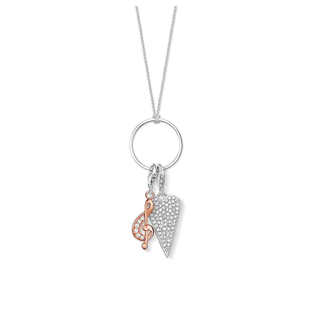 Music Notes Treble Clef Charm Necklace