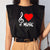 Red Heart Music Notes Sleeveless Top