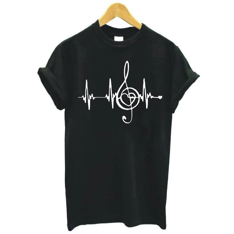 Heartbeat Music Printed T-shirt