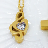 Crystal Heart Treble Clef Jewelry Set