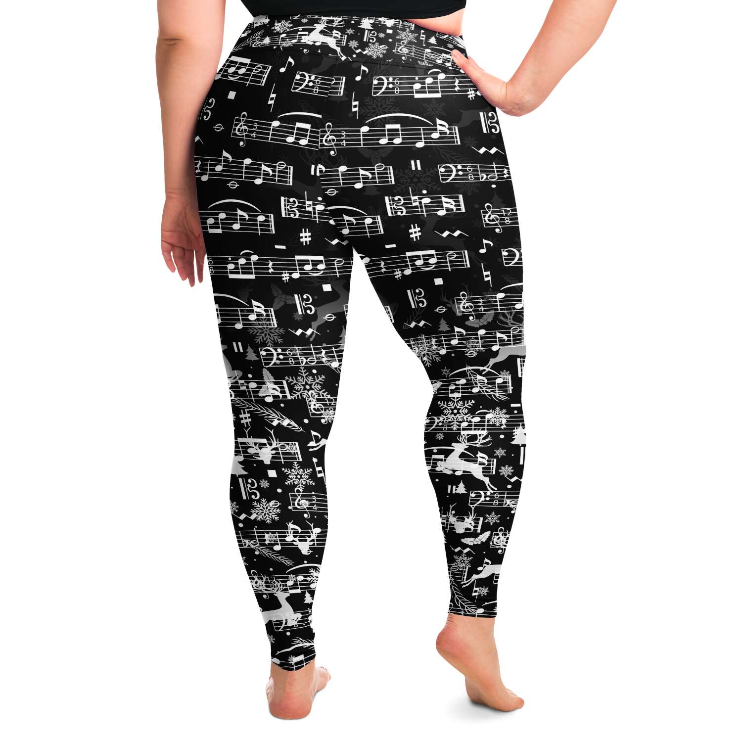 Music Christmas Plus Size Leggings