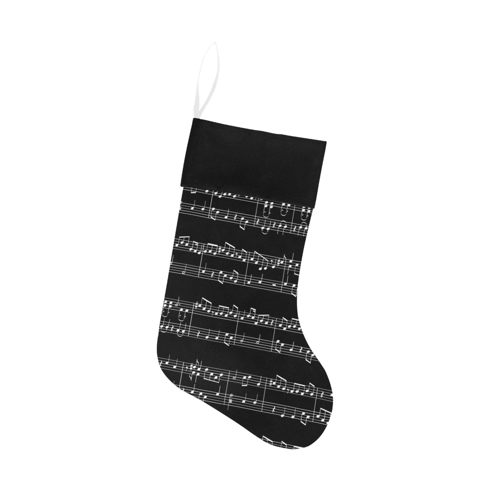 Music Sheet Black Christmas Stocking