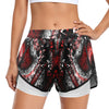 Musical Red Abstract Sports Shorts