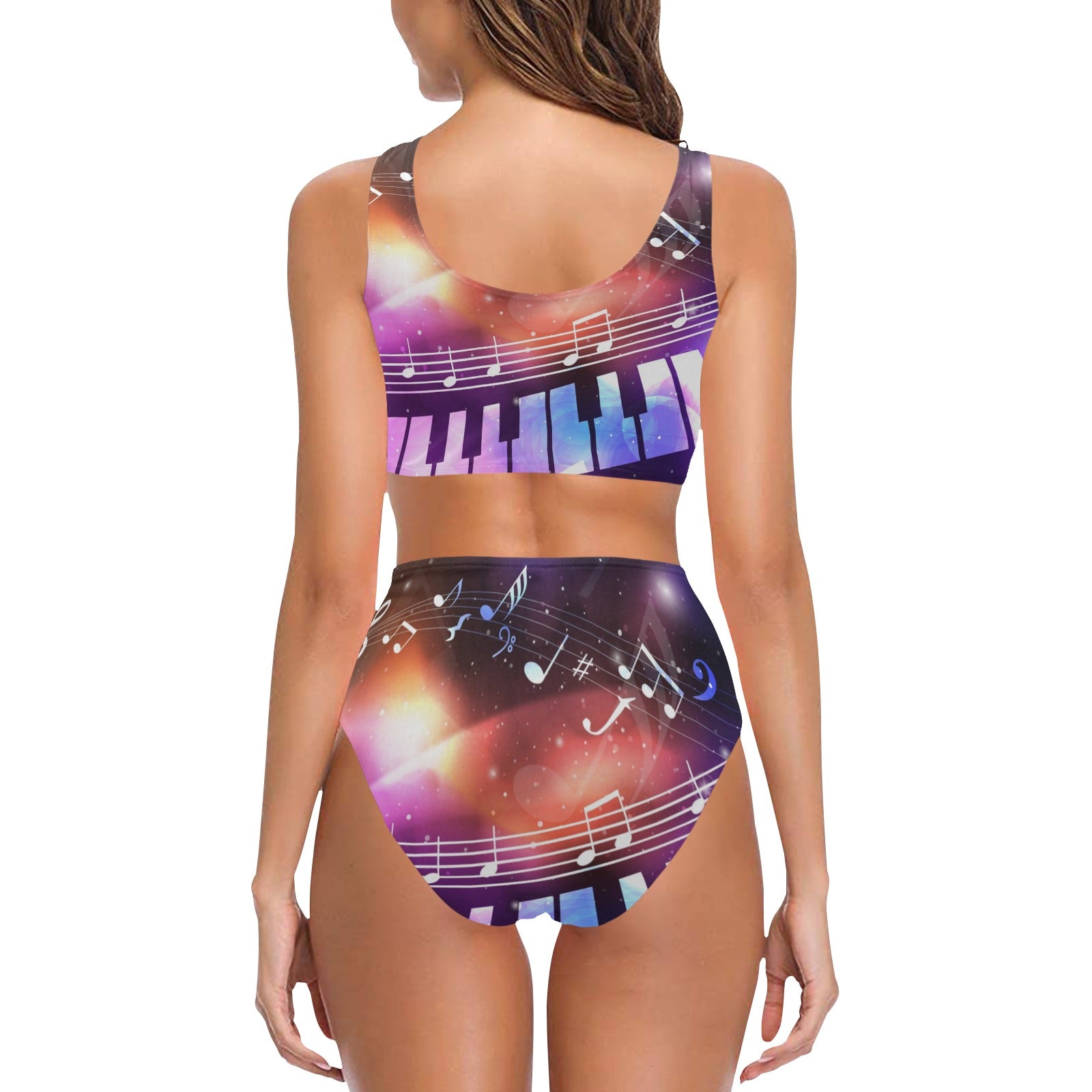 Piano Music Space Bikini Swimsuit
