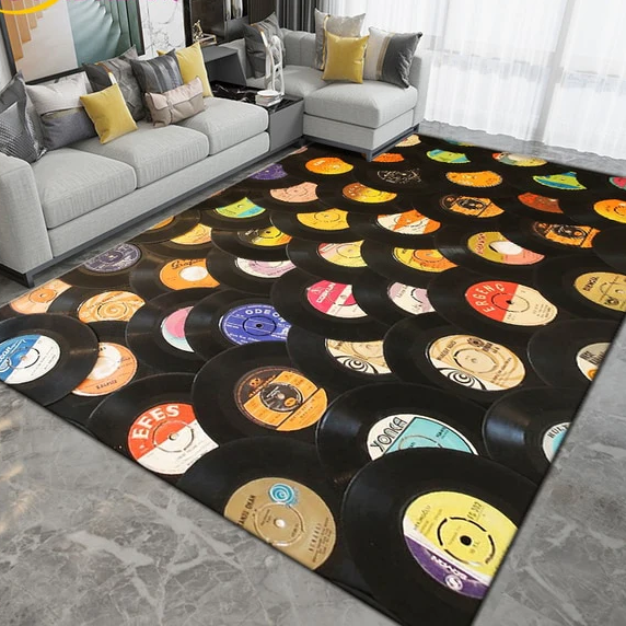 Colorful Vinyl Record Carpet - Artistic Pod