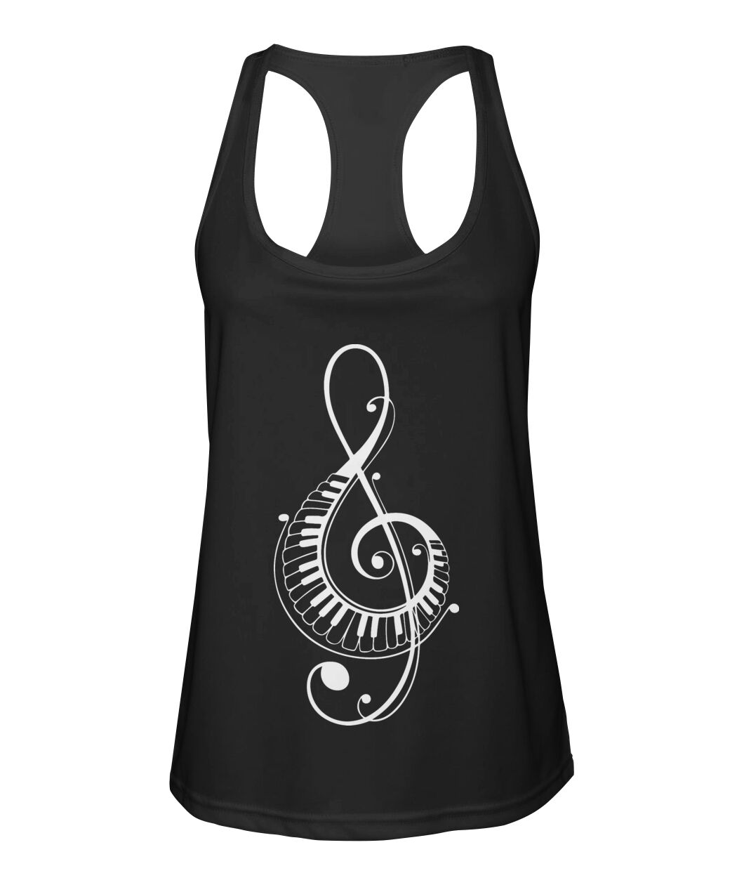 Treble Clef Piano Keys Sport Tank