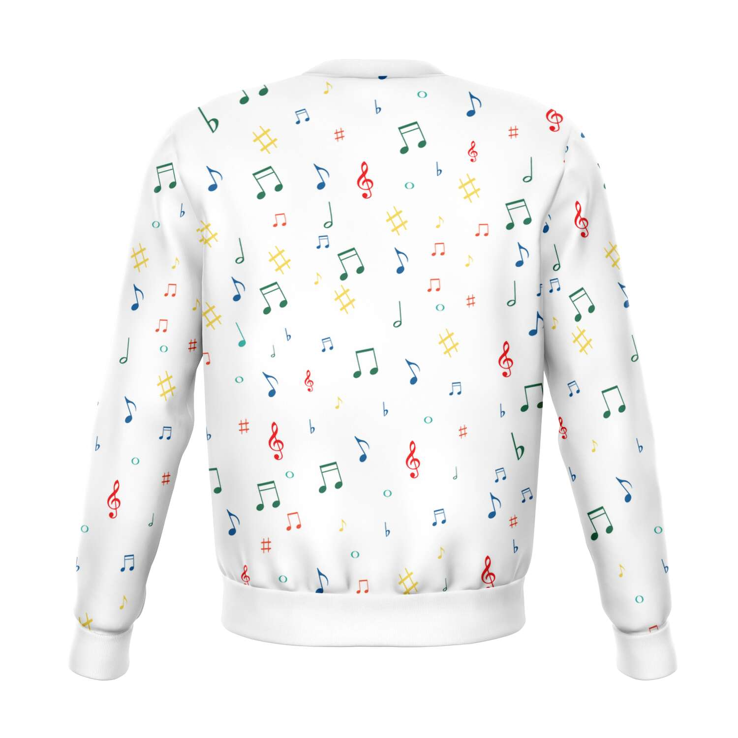 Colorful Music Notes Piano Keys White Sweatshirt