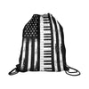 Piano American Flag Drawstring Bags