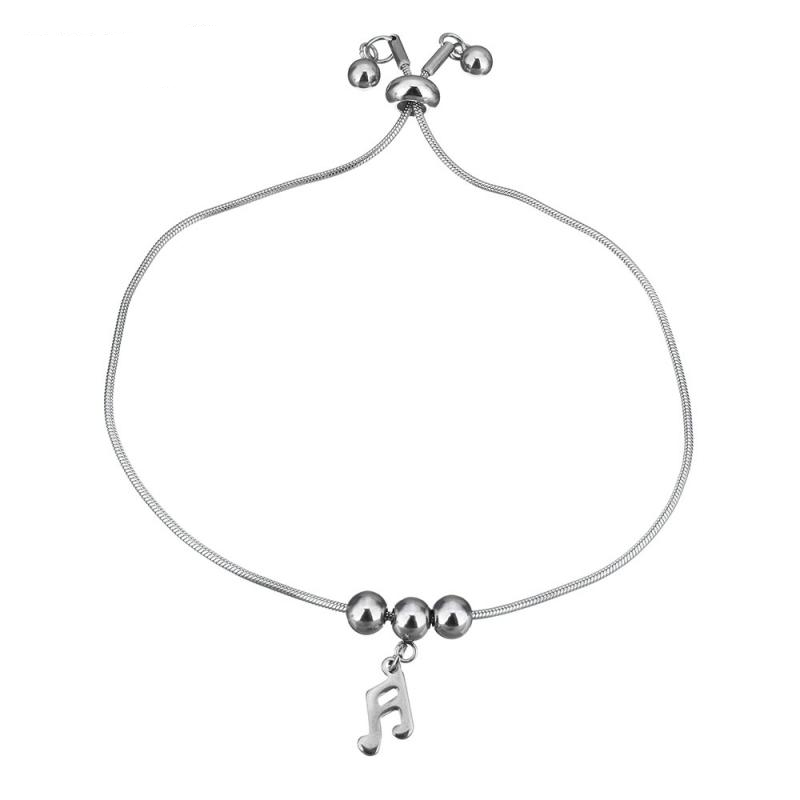 Free - Silver Music Note Chain Bracelet