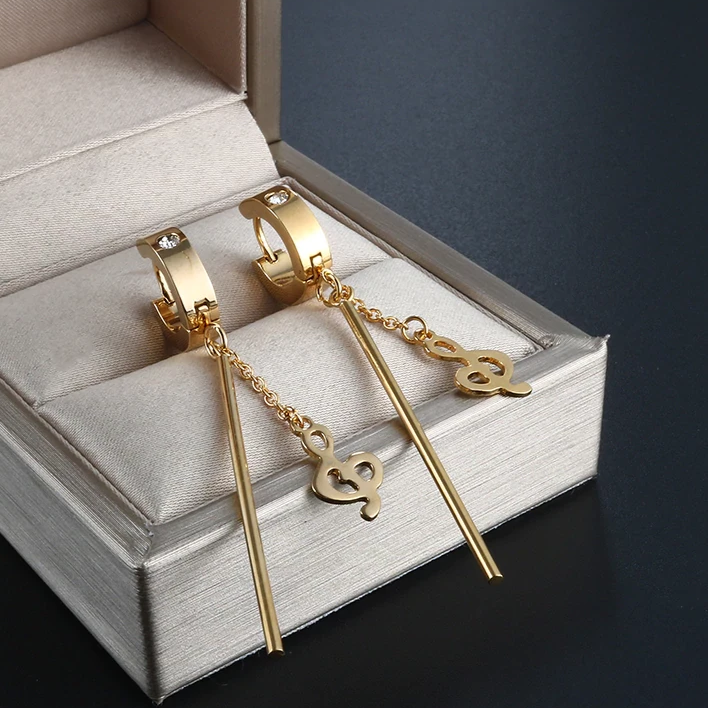Music Note Dangle Earrings