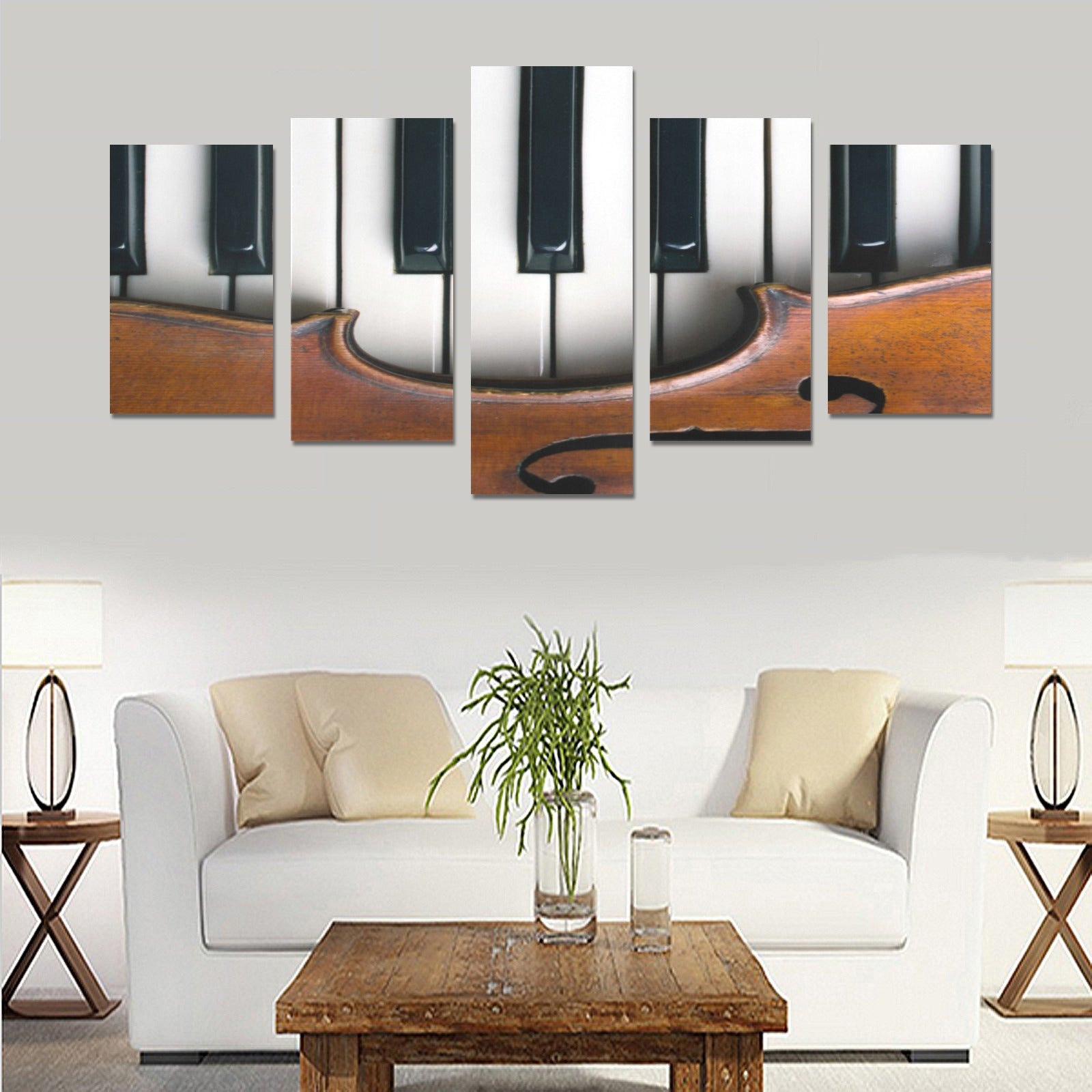 Piano Keys Violin Canvas Wall Art