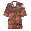 Music Notes Brown Hawaiian Shirt